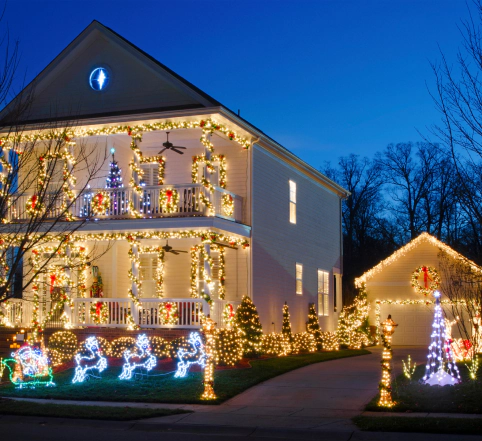 external holiday lighting for house